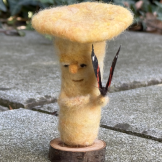 Pilz mit Schmetterling - warte kurz