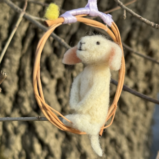 Lämmchen im Weidenring - Vögelchen